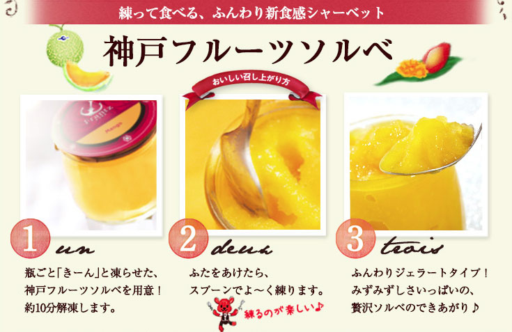 神戸フルーツソルベ9種セット　おいしい食べ方